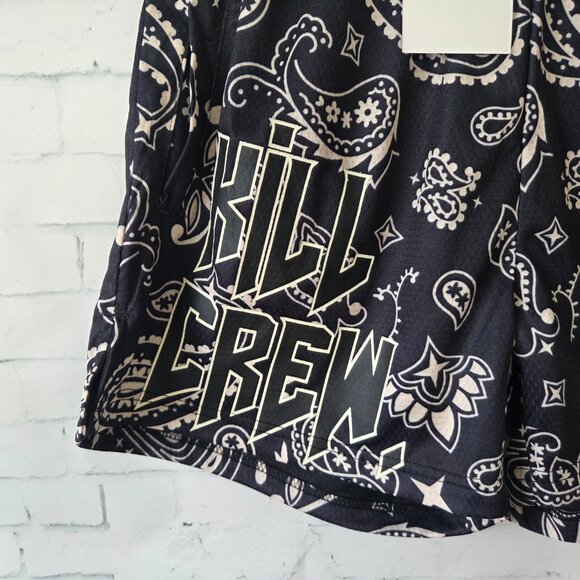 Kill Crew Muay Thai Shorts Mens Size S Black Paisley 4" Inch Inseam NEW Fighter - Picture 3 of 7